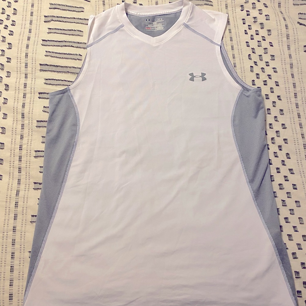 Under armour white mens sleeveless medium